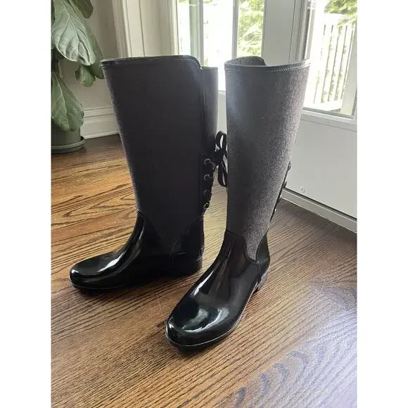 Michael Kors women rubber knee high boots size 8 - Picture 1 of 12